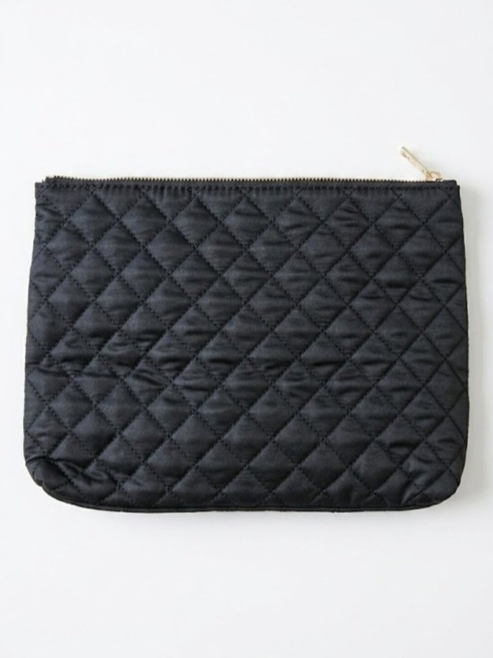 Black Quilted Insulated Cosmetic Pouch